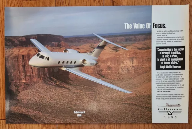 GULFSTREAM 11 1966 AIRCRAFT POSTER 18x28 HI RES 9MIL Gloss Paper With History