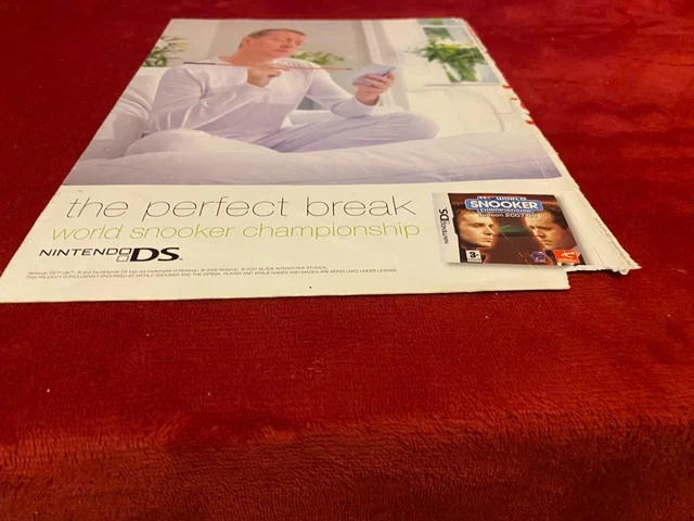 Game5 Game Advert 11X8 Nintendo Ds World Snooker Championship 2007-2008