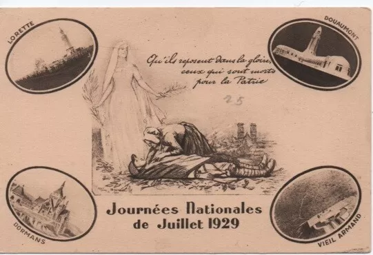 CPA -Journées Nationales Juillet 1929: Douaumont, Vieil Armand, Dormans, Lorette