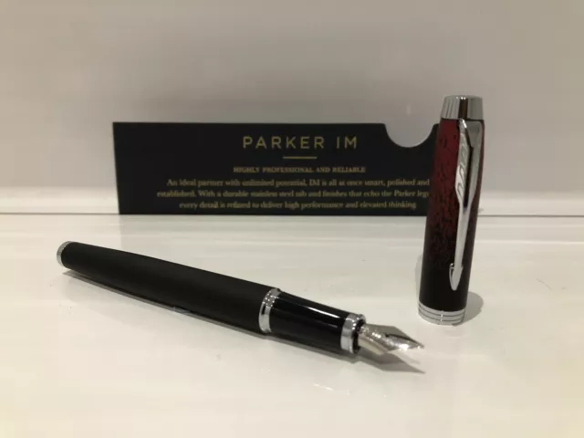 Parker Im Special Edition Red Black Ignite Fountain Pen, Medium Nib
