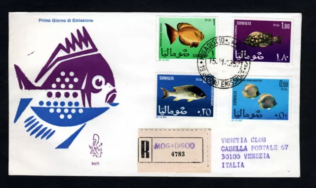 Somalia  1967, FDC Venetia Club  (50/s),  PESCI TROPICALI