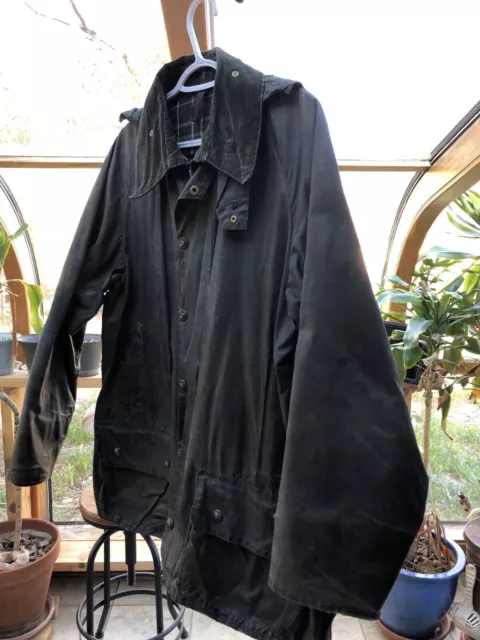 CLASSIC BARBOUR BEAUFORT Jacket Men's Olive Waxed Wax Coat Large C42 ...