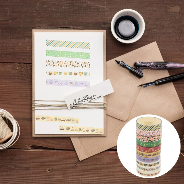 10 rollos cinta washi papel japonés cuadernos cinta washi artesanía