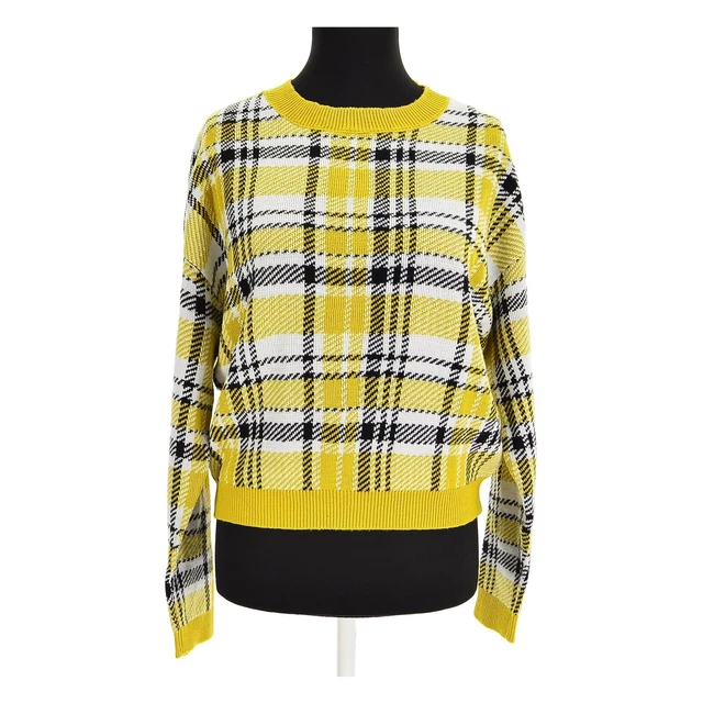 DIVIDED by H&M L Giallo, Nero Acrilico Donna Maglione Eu 42, UK 14, US 10, It 46