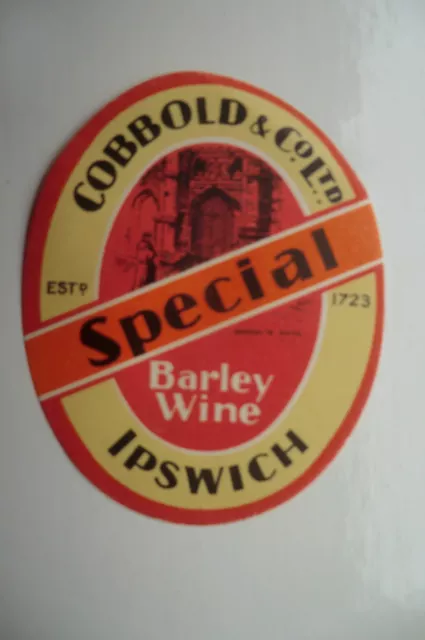 Mint Cobbolds Special Barley Wine Ipswich Brewery Beer Bottle Label