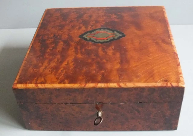 ANCIENNE BOITE A Bijoux En Bois De Style Napoleon Iii Maqueterie Style