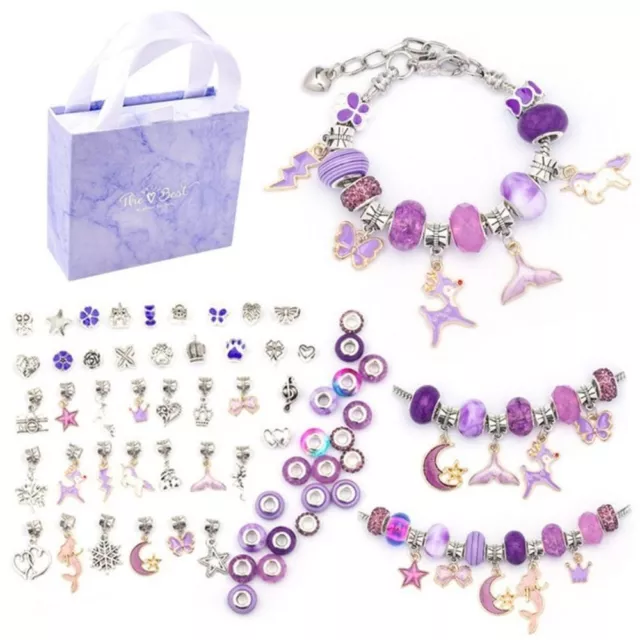 Crystal Bead Elastic Bangle Bracelets Jewellery Making Kit  Children