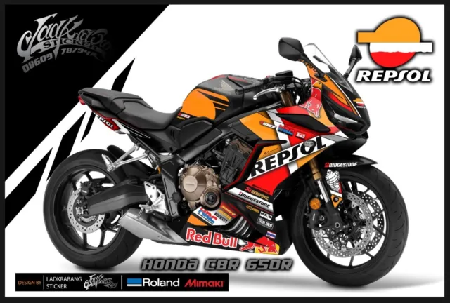 Graphics Decal Kit Wrap Compatible with Honda Cbr 650R 2021 Repsol