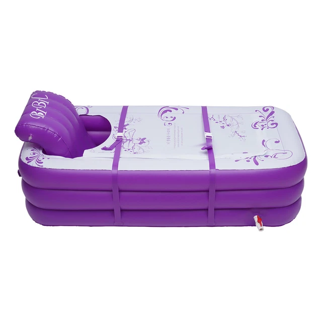 Bañera inflable para adultos portátil spa cálida bañera plegable púrpura