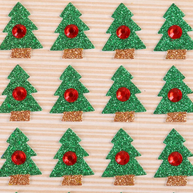2x Glitter Aufkleber Weihnachten Fenster Klammert Weihnachten Kleine Geschenke 5
