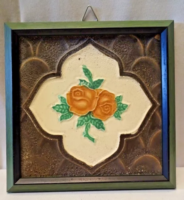 Ancien Carreau Fleur Majolique Art Nouveau Architecture Gwalior Pottery #432
