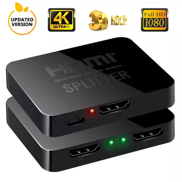 HDMI Splitter 1 In 2 Out 4K HDMI Splitter 1 To 2 Amplifier For Full HD 1080P 3D