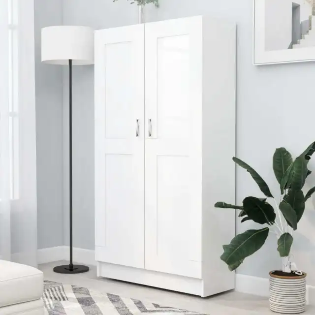 2-Door Wooden Wardrobe Cupboard Storage Cabinet Bedroom Closet Kitchen Pantry