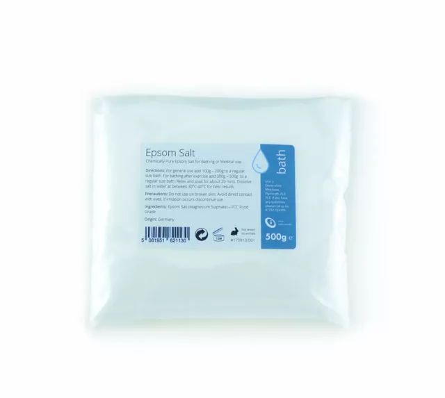 BIPSALZE 500g - 100 % FCC LEBENSMITTELQUALITÄT / INTERNER VERWENDUNG MAGNESIUMSULFAT