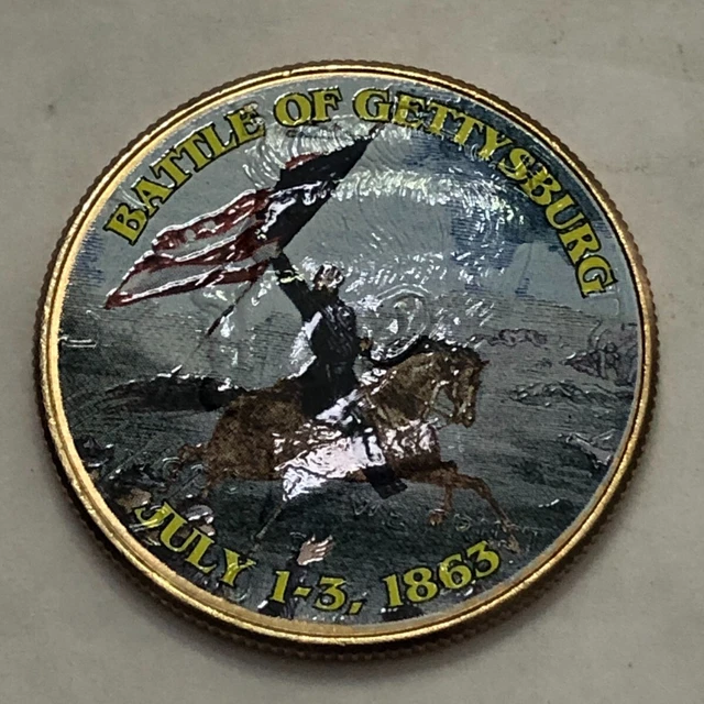 Colorized Kennedy half dollar.CIVIL WAR. BATTLE OF GETTYSBURG. JULY 1-3 1863 #41
