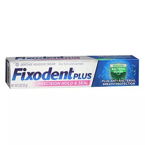 Fixodent Plus Précision Tenu & Scellé Denture Adhésif Crème Boite Parfum 59ml