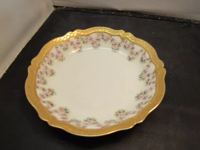 antique  PORCELAIN BOWL floral hand painted artist signed