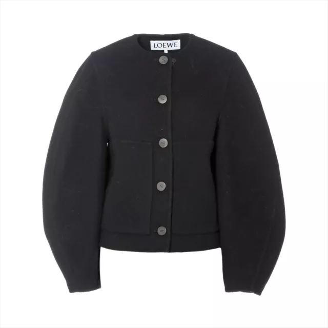 Loewe Wool xcashmere Collarless Jacket 34 Women's Black S540Y02X35