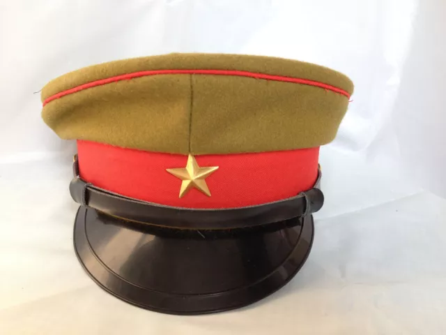 WWII Imperial Japanese Army Officer's Wool Visor Crusher Cap Hat Size M - JP003