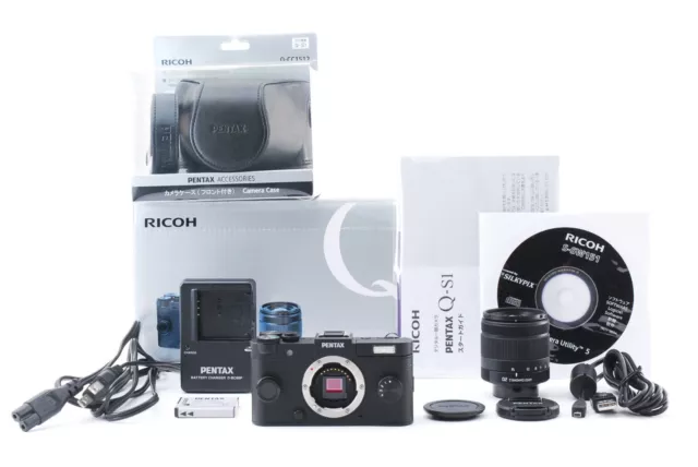 [12 shot] PENTAX Q-S1 12.4 MP Digital SLR Camera Black w/02 Zoom Lens Kit in Box