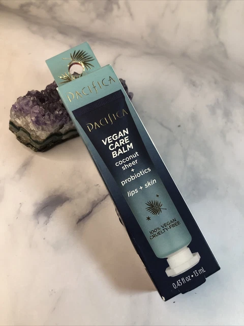 Bálsamo de coco transparente Pacifica Vegan Care probióticos labio + piel 0,43floz