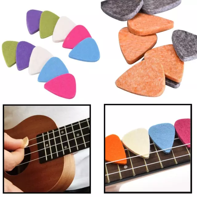 10pcs Felt Soft Guitar Plectrum Acoustic Electric Ukulele Bass Guitar Picks