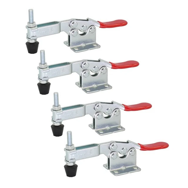 CN-BOGONG 4PCSGH-201-B Hold Down Toggle Clamps Woodworking Latch Antislip Red