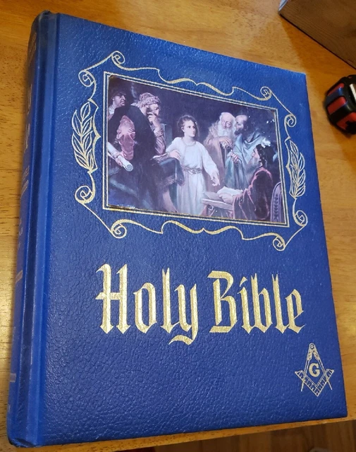 HOLY BIBLE MASONIC Freemason Master Reference Edition Vintage Heirloom
