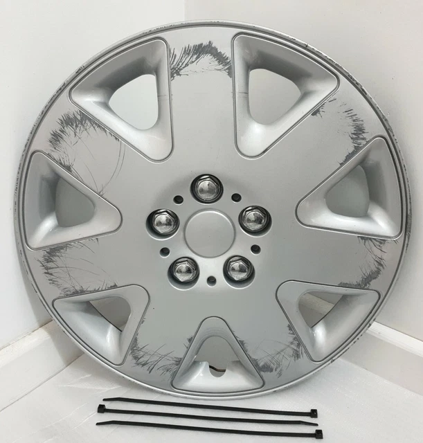1x Hurricane 15" tappo ruota/mozzo auto, copertura in plastica, argento, sostituzione e cravatte