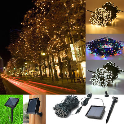 100/200 LED String Solar Light Garden Outdoor Xmas Party Fairy Tree Decor Lamp a