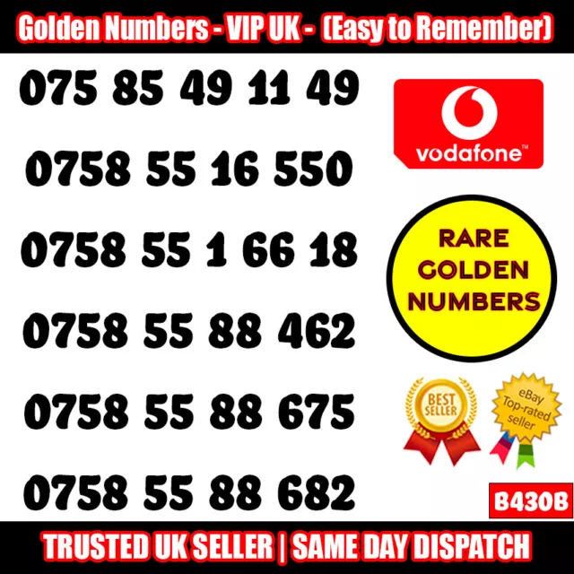 Golden Numbers VIP UK SIM - LOTTO numeri facili da ricordare e memorizzare - B430B