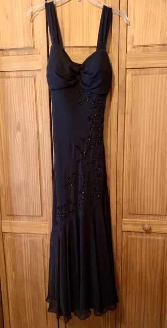 SL Fashions Beaded Black Evening Gown Size 6