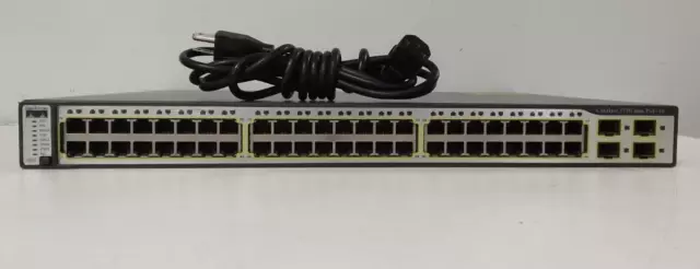 Cisco WS-C3750-48PS-S  48-Port PoE Ethernet Switch NO RACK EARS #L160