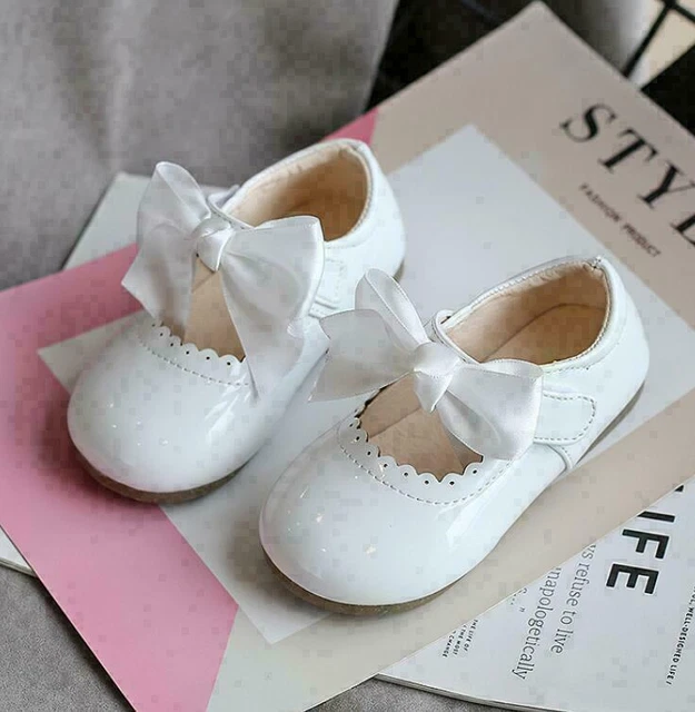 Bambini Bambine Fiocco A Nastro Spagnolo Festa Di Matrimonio Brevetto Bambini Scarpe Da Toodler 9