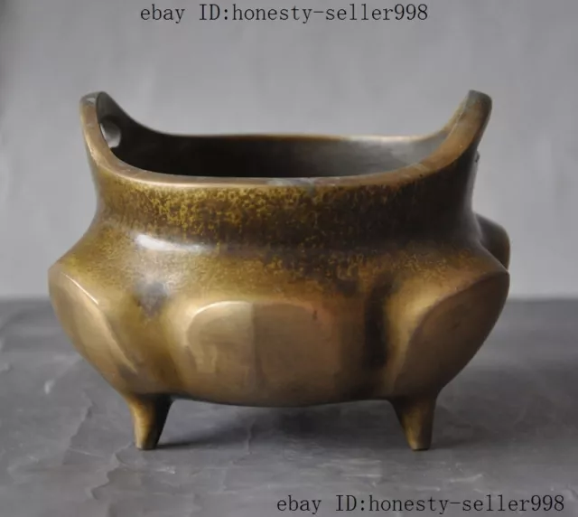 Marked Old Chinese buddhism temple pure bronze copper Joss incense burner Censer