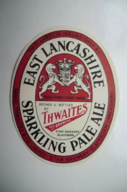 Mint Thwaites Blackburn East Lancashire Sparkling Pale Ale Brewery Beer Label