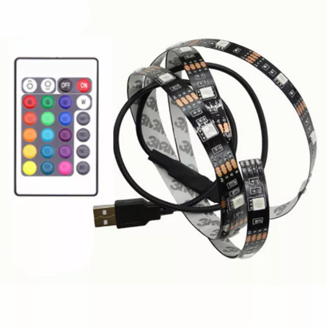 USB Powered RGB Color Change 5050 LED Strips Computer TV PC Back Light Kit DC 5V