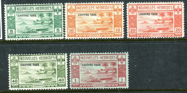 NEW HEBRIDES (French)-1938 Postage Dues.  A mounted mint set Sg FD65-FD69