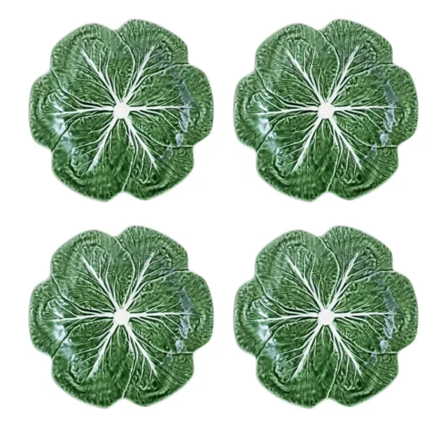 Bordallo Pinheiro Cabbage Green Dinner Plate, Set of 4