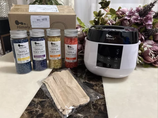 Himaly Kit ceretta 500 ml riscaldatore pentola macchina rimozione capelli + 400 g fagioli APERTI