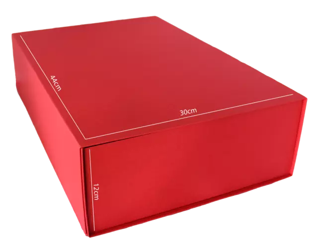 Caja magnética de lujo caja de regalo grande cierre magnético 44x30x12 rojo EC01