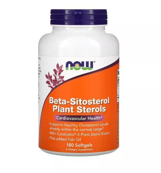 Now Foods Beta-Sitosterol Plant Sterols, pflanzliche Sterole, 180 Weichkapseln