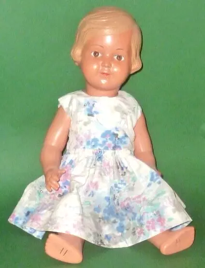 Alte Stroch Puppe blond Storchpuppe 42cm Doll pouppee Puppen Mädchen Celluloid ?