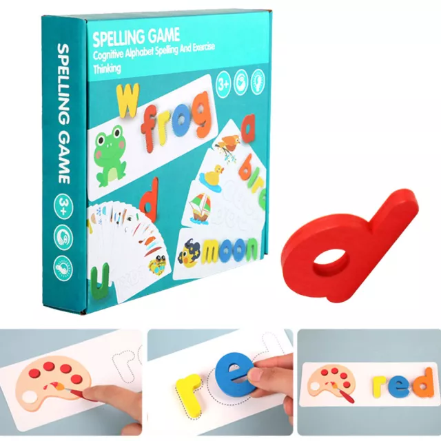 Children Wooden Spelling Word Kids Letter Games Learning Educational Toy