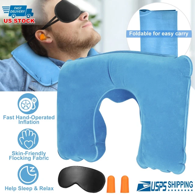 Travel Neck Pillow Airplane Car Cushion Inflatable U Shape Support Head Rest Nap