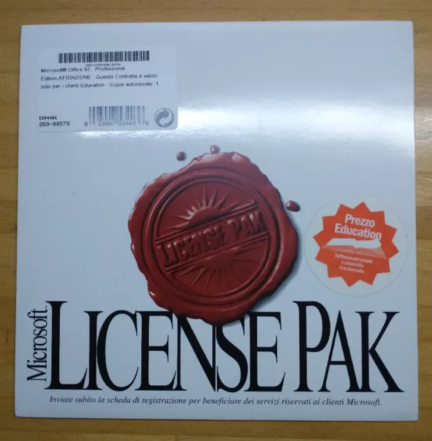 NUOVO - Licenza Microsoft Office 97 Professional - License Pak 2