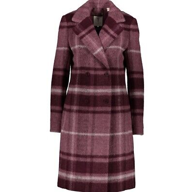 TED BAKER Women’s  Purple Tartan Double Breasted Coat Size 10/2 BNWT Rrp £359.99