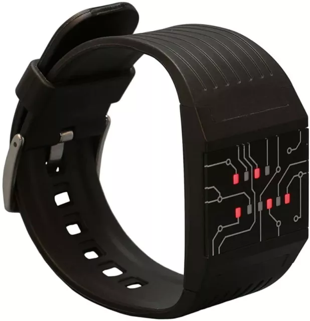 Reloj de pulsera binario getDigital para profesionales con luces LED - A Negro D