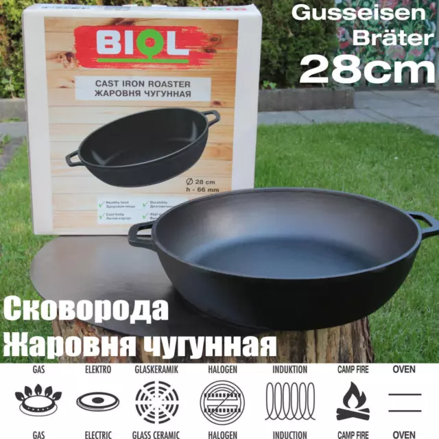 28Cm Bratpfanne Asien Gusseisen Campingtopf Bräter Topf Plow Чугун Сковорода