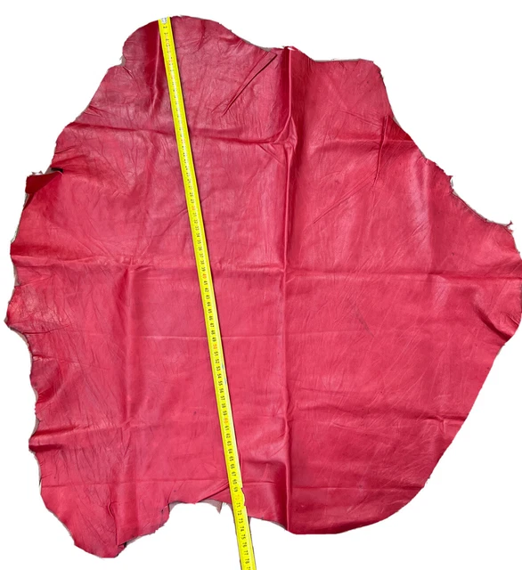 Lederhaut Rot Natur Echtleder Vintage Lammleder Echt Leder  72x72 Cm